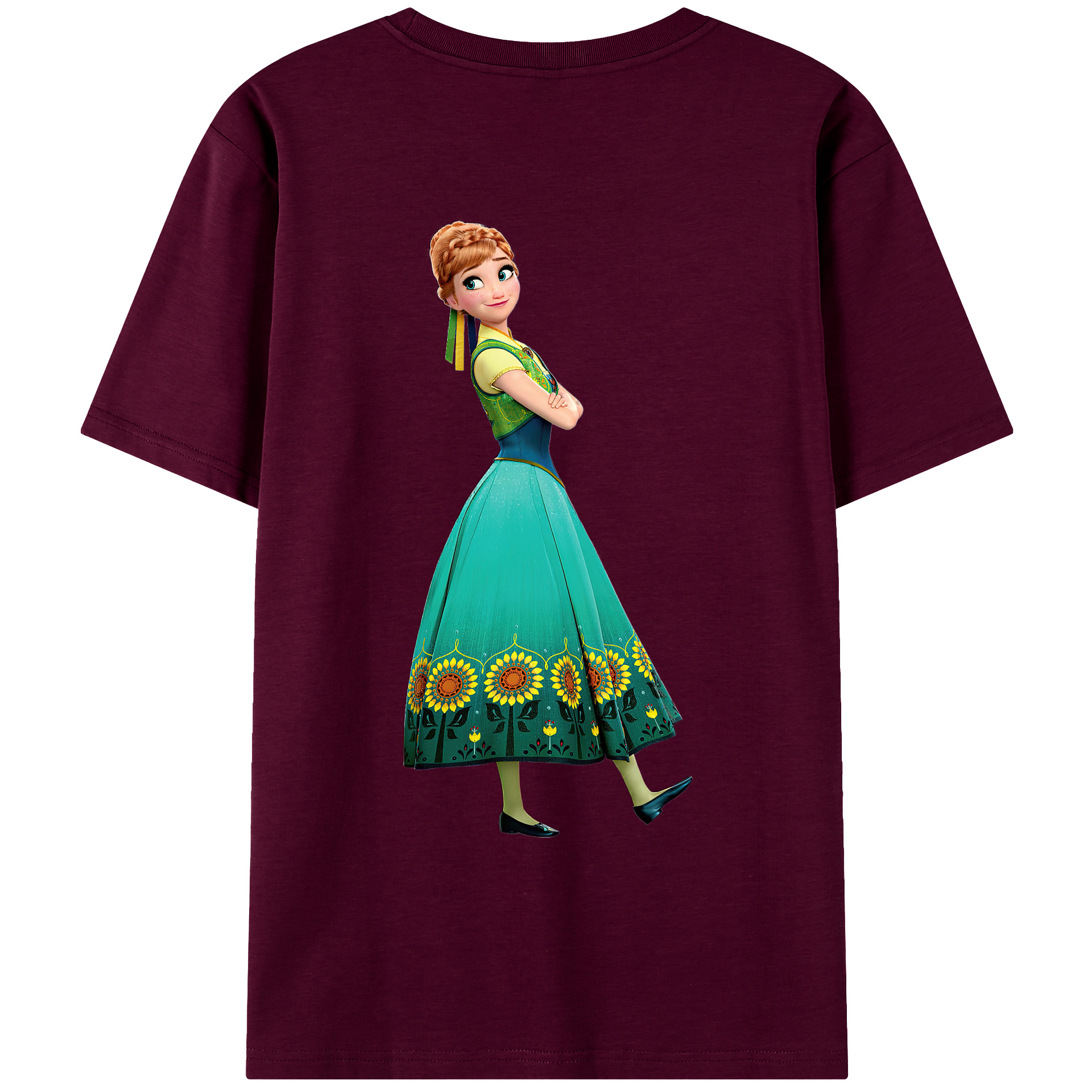 （画像用） アナと雪の女王 アンナ エルサ Frozen Anna Elsa レディース半袖Tシャツ(バックプリント)